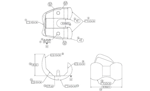 Knee blueprint 2D drawing