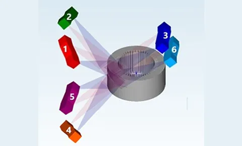 Laser layout for stator